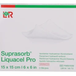 SUPRASORB Liquacel Pro 15x15 cm Kompressen 5 St