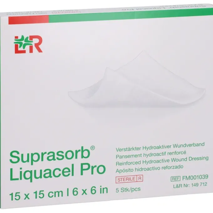 SUPRASORB Liquacel Pro 15x15 cm Kompressen 5 St