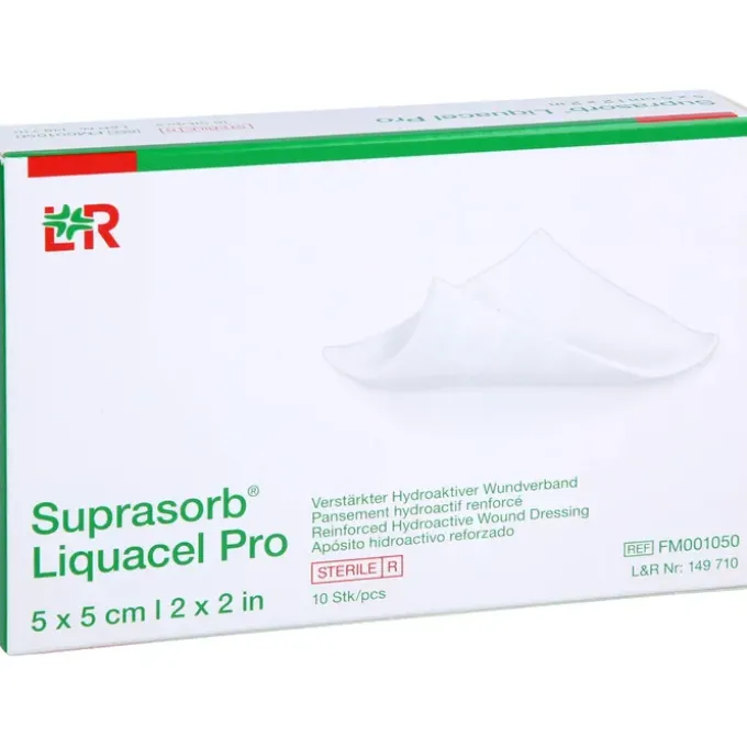 SUPRASORB Liquacel Pro 5x5 cm Kompressen 10 St