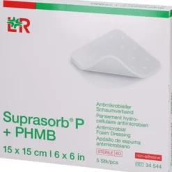 SUPRASORB P+PHMB Schaumverband 15x15 cm 5 St