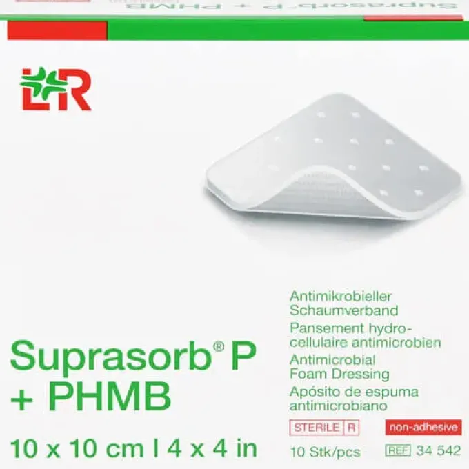 SUPRASORB P+PHMB Schaumverband 10x10 cm 10 St