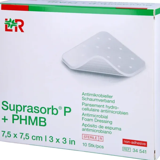 SUPRASORB P+PHMB Schaumverband 7,5x7,5 cm 10 St