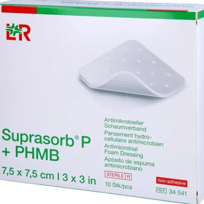 SUPRASORB P+PHMB Schaumverband 7,5x7,5 cm 10 St