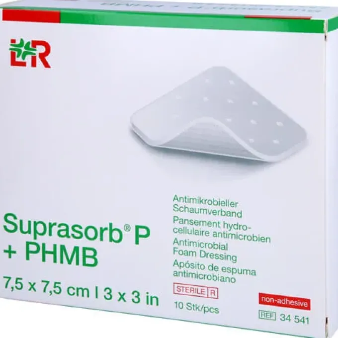 SUPRASORB P+PHMB Schaumverband 7,5x7,5 cm 10 St