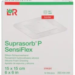 SUPRASORB P SensiFlex border 15x15cm 10 St