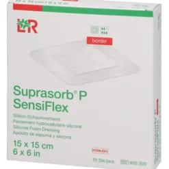 SUPRASORB P SensiFlex border 15x15cm 10 St