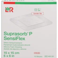 SUPRASORB P SensiFlex border lite 15x15cm 10 St
