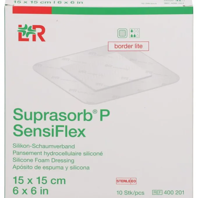 SUPRASORB P SensiFlex border lite 15x15cm 10 St