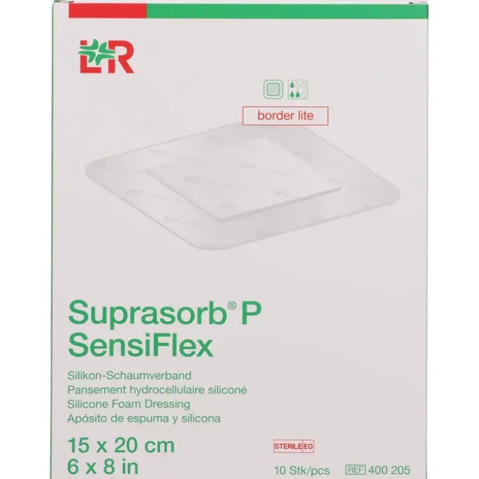 SUPRASORB P SensiFlex border lite 15x20cm 10 St