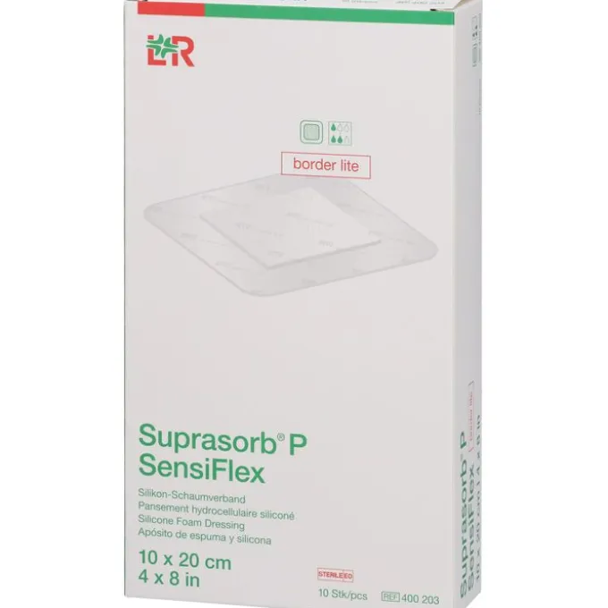 SUPRASORB P SensiFlex border lite 10x20cm 10 St