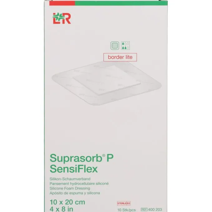 SUPRASORB P SensiFlex border lite 10x20cm 10 St