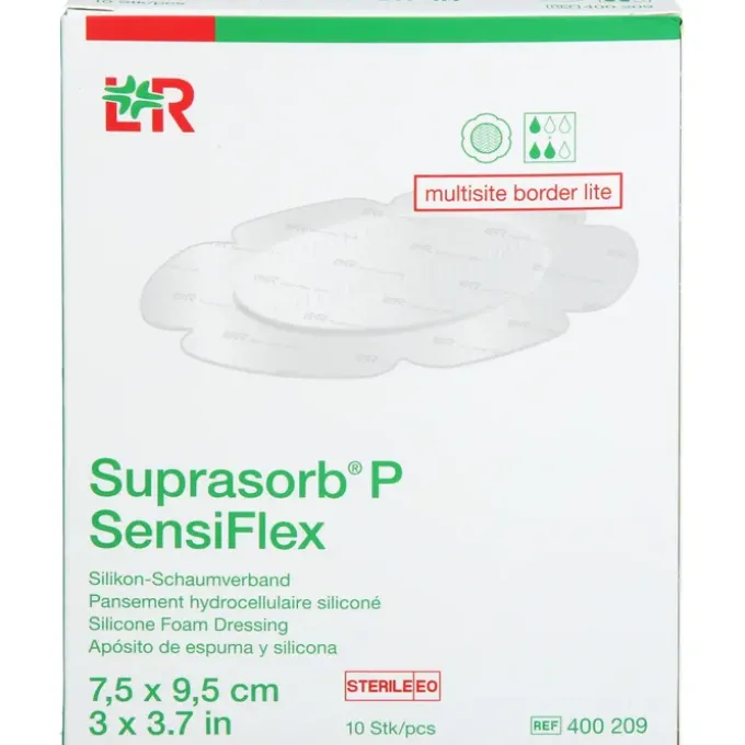 SUPRASORB P SensiFlex multis.border lite 7,5x9,5cm 10 St