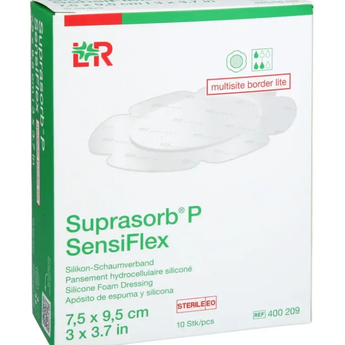 SUPRASORB P SensiFlex multis.border lite 7,5x9,5cm 10 St