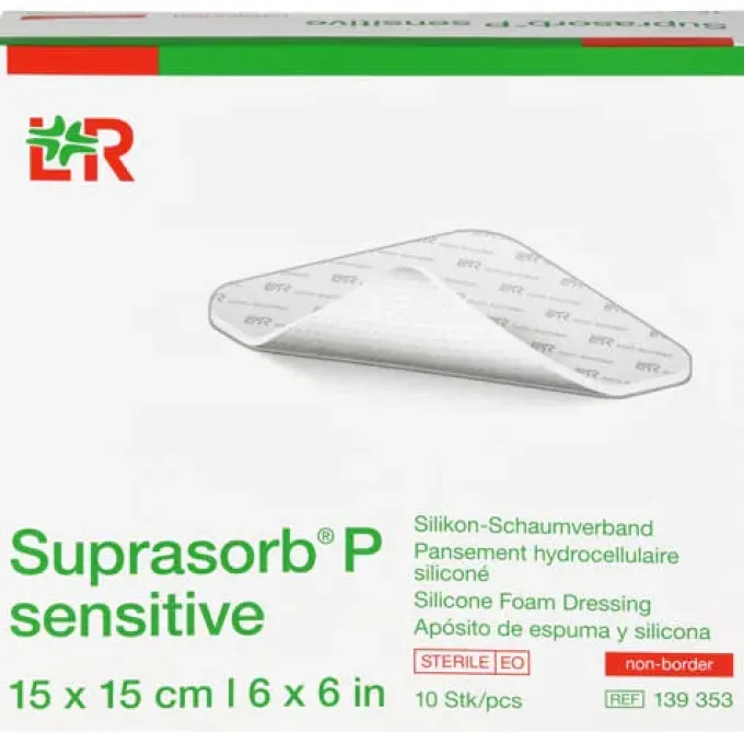 SUPRASORB P sensitive PU-Schaumv.non-bor.15x15cm 10 St