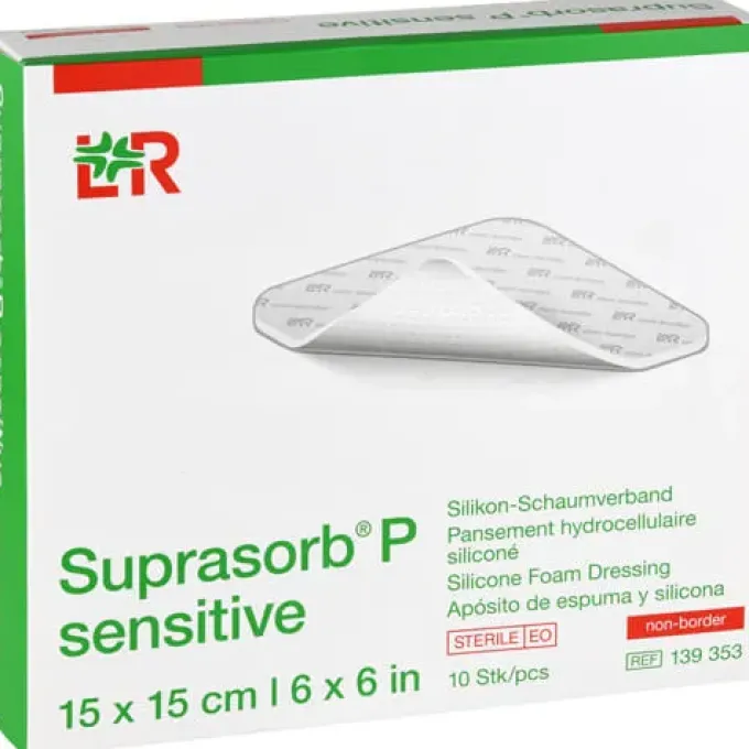 SUPRASORB P sensitive PU-Schaumv.non-bor.15x15cm 10 St