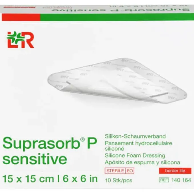 SUPRASORB P sensitive PU-Schaumv.bor.lite 15x15cm 10 St
