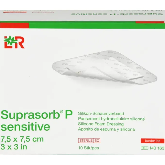 SUPRASORB P sensitive PU-Schaumv.bor.lite 7,5x7,5 10 St