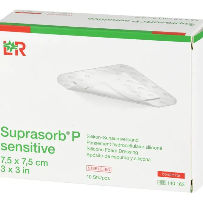 SUPRASORB P sensitive PU-Schaumv.bor.lite 7,5x7,5 10 St