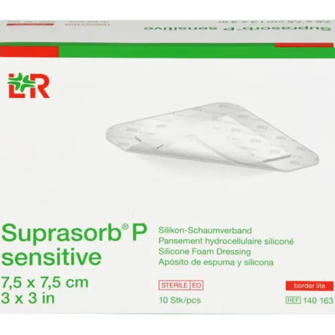 SUPRASORB P sensitive PU-Schaumv.bor.lite 7,5x7,5 10 St