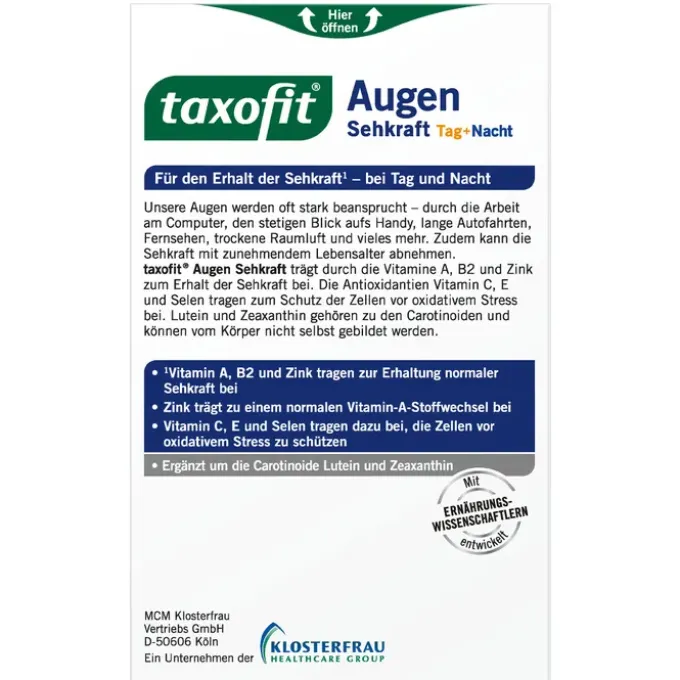 TAXOFIT Augen Sehkraft Kapseln 30 Stück