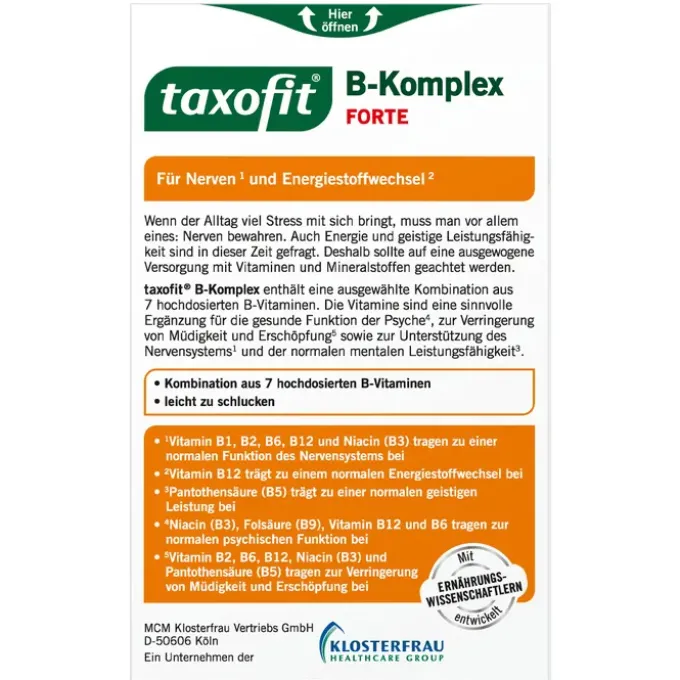 TAXOFIT B-Komplex Tabletten 40 Stück