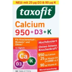 TAXOFIT Calcium 950+D3+K Tabletten 30 Stück