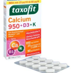 TAXOFIT Calcium 950+D3+K Tabletten 30 Stück
