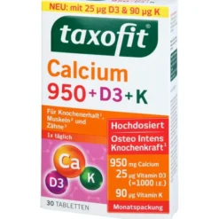 TAXOFIT Calcium 950+D3+K Tabletten 30 Stück