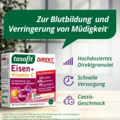 TAXOFIT Eisen+Vitamin C Direkt Granulat 20 Stück