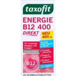 TAXOFIT Energie B12 400 Direkt Schmelztabletten 30 Stück