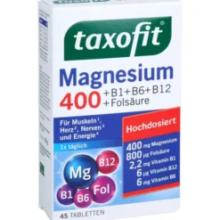 TAXOFIT Magnesium 400+B1+B6+B12+Folsäure Tabletten 45 Stück