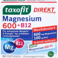 TAXOFIT Magnesium 600+B12 Direkt Granulat 20 Stück