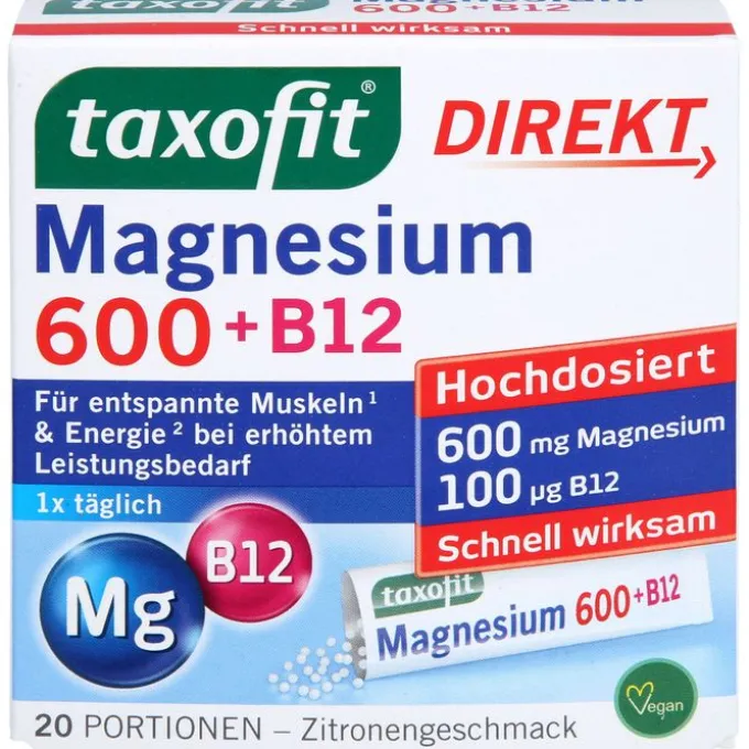 TAXOFIT Magnesium 600+B12 Direkt Granulat 20 Stück
