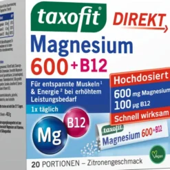 TAXOFIT Magnesium 600+B12 Direkt Granulat 20 Stück