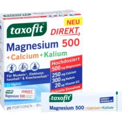 TAXOFIT Magnesium 500+Calcium+Kalium Direkt Gran. 20 Stück