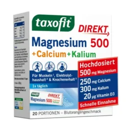 TAXOFIT Magnesium 500+Calcium+Kalium Direkt Gran. 20 Stück