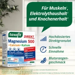 TAXOFIT Magnesium 500+Calcium+Kalium Direkt Gran. 20 Stück