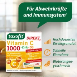 TAXOFIT Vitamin C 1000+Zink+D3 Direkt Granulat 20 Stück