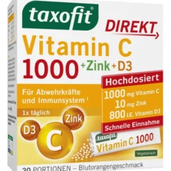 TAXOFIT Vitamin C 1000+Zink+D3 Direkt Granulat 20 Stück