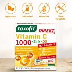 TAXOFIT Vitamin C 1000+Zink+D3 Direkt Granulat 20 Stück