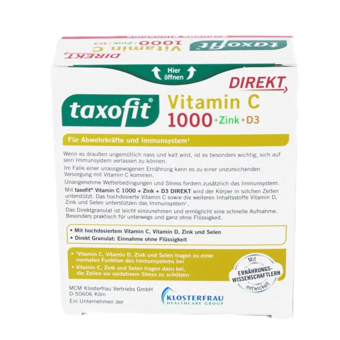 TAXOFIT Vitamin C 1000+Zink+D3 Direkt Granulat 20 Stück