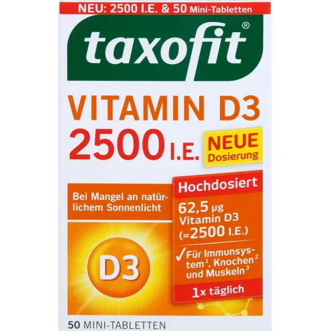 TAXOFIT Vitamin D3 2500 I.E. Tabletten 50 Stück