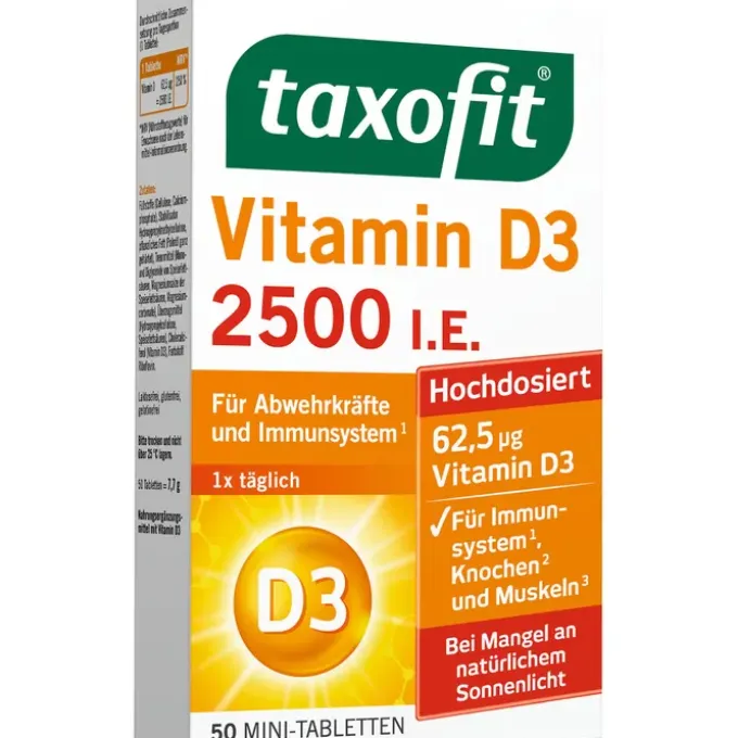 TAXOFIT Vitamin D3 2500 I.E. Tabletten 50 Stück