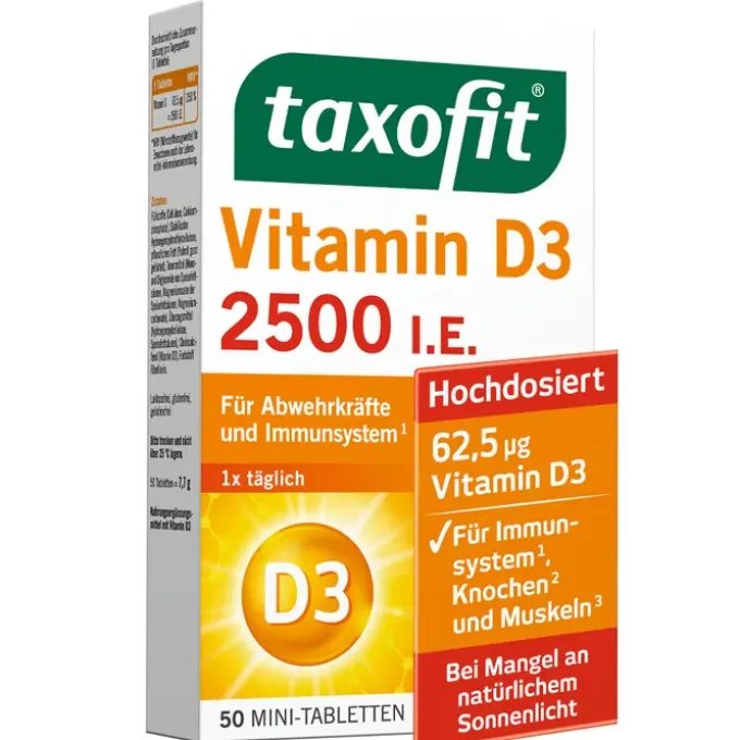 TAXOFIT Vitamin D3 2500 I.E. Tabletten 50 Stück