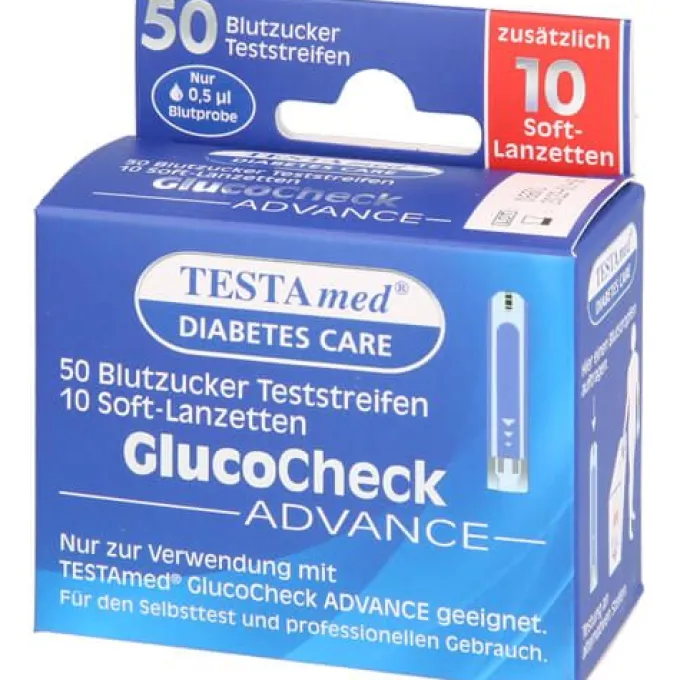 TESTAMED GlucoCheck Advance 50 Teststr.m.10 Lanz. 1 P