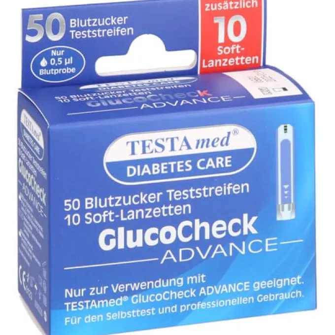 TESTAMED GlucoCheck Advance 50 Teststr.m.10 Lanz. 1 P