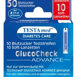 TESTAMED GlucoCheck Advance 50 Teststr.m.10 Lanz. 1 P