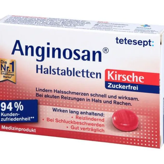 TETESEPT Anginosan Halstabletten zuckerfrei Kirsch 20 St