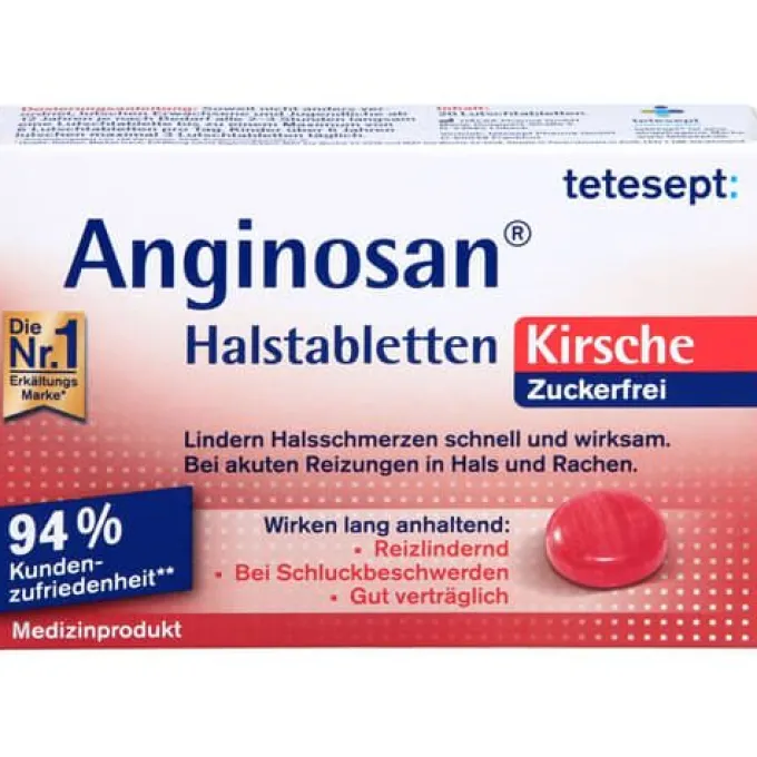 TETESEPT Anginosan Halstabletten zuckerfrei Kirsch 20 St