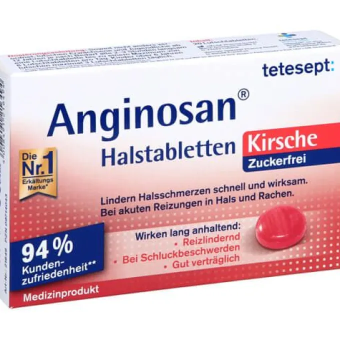 TETESEPT Anginosan Halstabletten zuckerfrei Kirsch 20 St